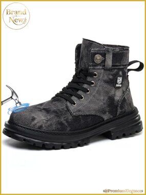 Steel Toe Work Boots Wide Lightweight Puncture Proof Safety